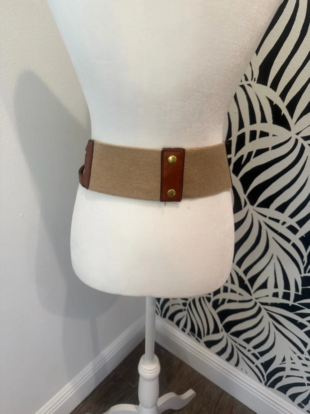 J. Crew Tan Double-Strap Belt with Gold Buckles - Picture 3 of 4